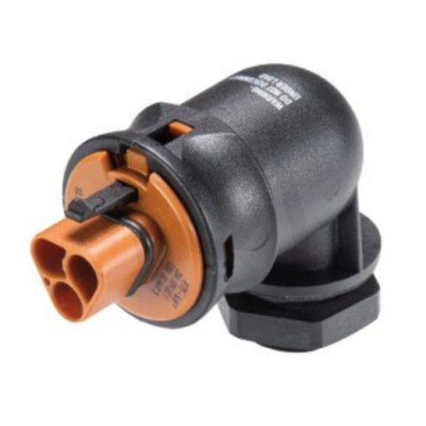 vidlice vestavná gesis RST, 2-pól, šroubové svorky, M20, úhlová 90°, hnědá