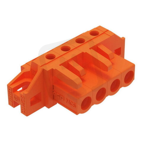Pružinová svorkovnice THT úhlová 5,08 mm oranžová 4pól. WAGO 232-264/031-000