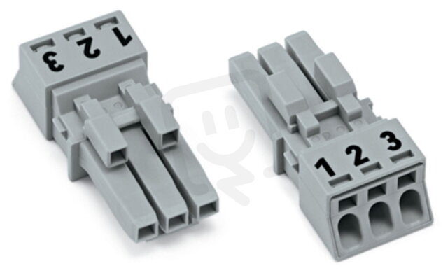 Zdířka 3pól. Kód. B šedá WAGO 890-243