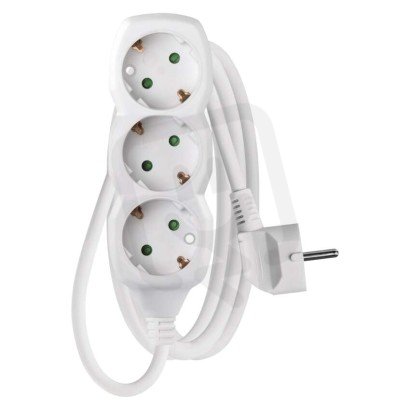 Prodlužovací kabel 1,5 m 3 zásuvky bílý PVC 1,5mm2 EMOS P0321R