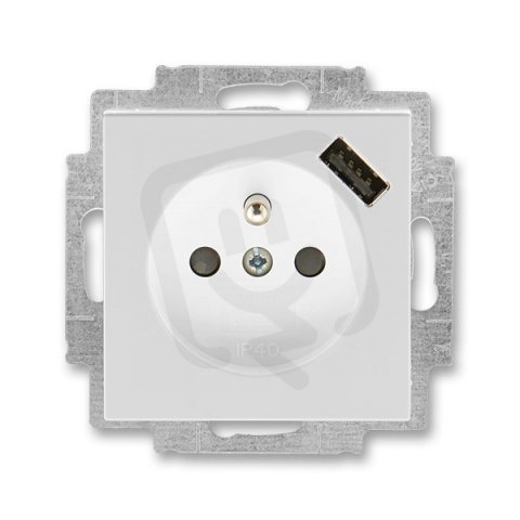 Zásuvka s USB nabíjením 5569H-A02357 16 šedá/bílá Levit ABB
