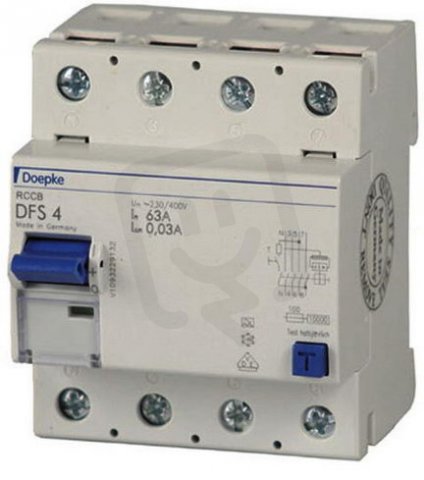 Proudový chránič DFS4 063-4/0,03-AC 4P, 63 A, 0.03 A DOEPKE 09144902
