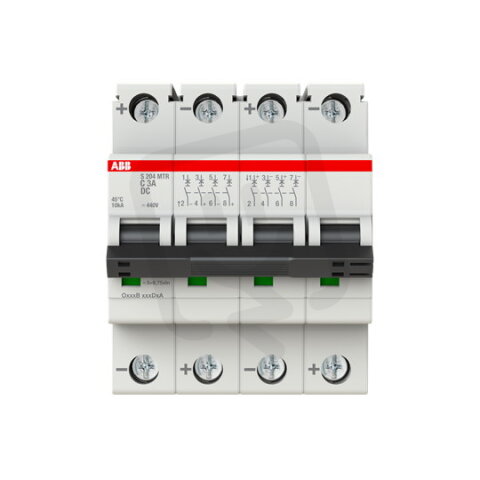 ABB S204MTR-C3 DC, čtyřpólový jistič, 3A, C, 10kA, určeno pro drážní aplikace