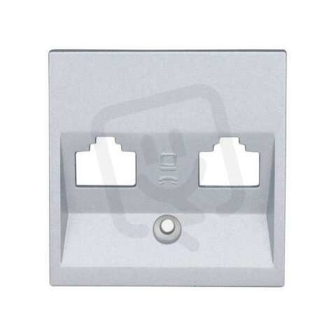 Kryt datové zásuvky 2x RJ45, stříbrný SCHRACK EV124004--