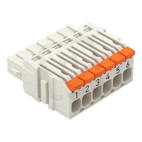 1vodičová pružinová svorkovnice, Páčka, Push-in CAGE CLAMP, Světle šedá