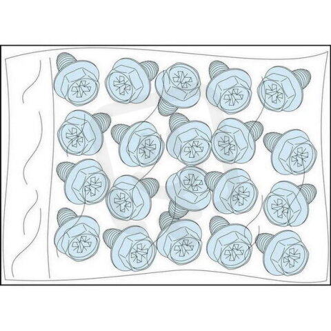 20 samořezných šroubů M5 pro montáž na funkční stojny SCHNEIDER LVS03183