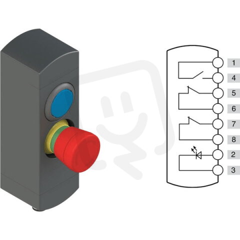 Ovládací jednotka BN 2 prvky (konfigurace A02) 1NO, Konektor M12, 8 pólů, IP65