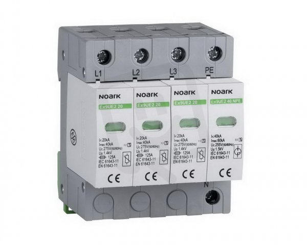 Svodič přepětí NOARK EX9UE 2 (C), 20 kA, 320VAC, 3+N, se signalizačním kontaktem