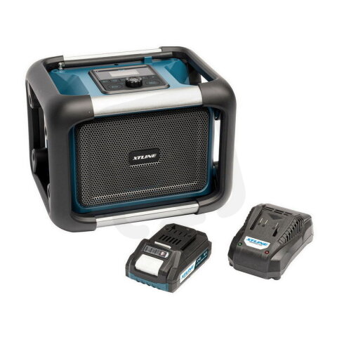 Aku rádio 18 V + baterie 2.0 Ah + nabíječka 2.4 A XTLINE XT102799-1B2