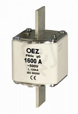 PN4a 630A gG Pojistková vložka AC 500V/DC 250V vel.4a OEZ:34386