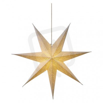 Vánoční LED hvězda papírová bílá, 75cm