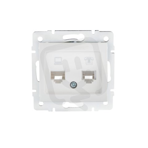 Zásuvka datová-telefonní DOMO RJ45Cat 5e+RJ11 bílá 24757 Kanlux