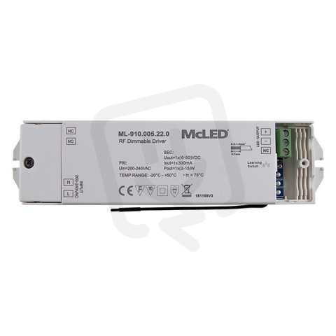 RF 15W Stmívatelný driver 300mA MCLED ML-910.005.22.0
