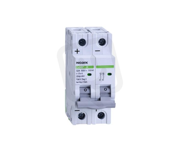 Instalační jistič NOARK 110136 EX9BP-JX(+) 10 kA, char. K, 6 A, 500 V DC, 2pól