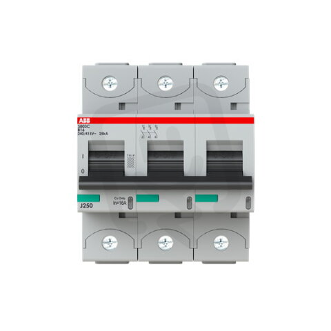 S803C-B16 jistič 3P char. B 16A s klecovou svorkou Icu 25kA ABB 2CCS883001R0165