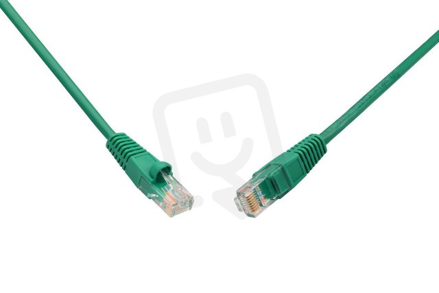 Patch kabel CAT5E UTP PVC 0,5m zelený snag-proof SOLARIX 28351059