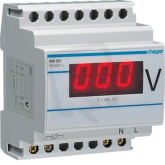 Voltmetr digitální 0 - 500V HAGER SM501