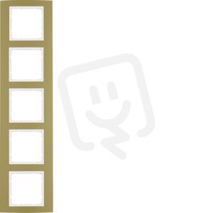 Rámeček, 5-násobný, B.3, Alu zlatá/bílá mat BERKER 10153046