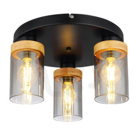 Stropní svítidlo FINCA černá 3xE27, max. 40W 230V GLOBO 15557-3D