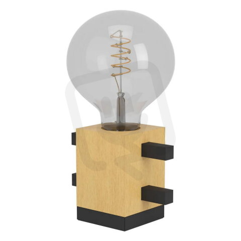 Stolní svítidlo LEVANTARA 1xE27 černá/dřevo 40W IP20 EGLO 390193