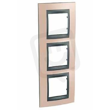 Schneider MGU66.006V.296 Krycí rámeček Top trojnásobný vert., Onyx Copper/grafit