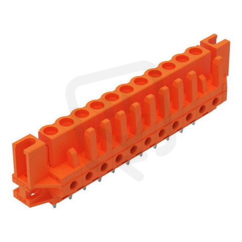 Pružinová svorkovnice THT rovná 5,08 mm oranžová 11pól. WAGO 232-171/047-000