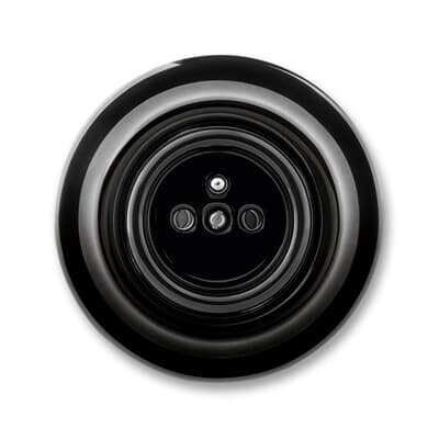 ABB DECENTO zásuvka s kolíkem černá (porcelán) 6619K-C06347 N (náhrada 5519)