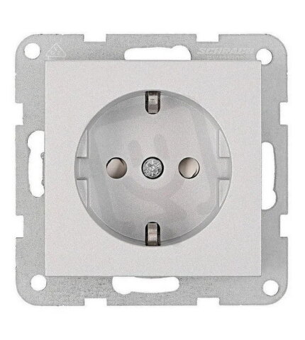 Zásuvka SCHUKO bezpečnostní clonka, stříbrná SCHRACK EV121303--
