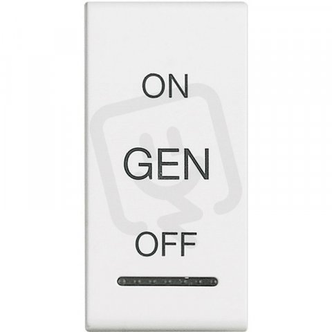 BTICINO LIVINGLIGHT MYHOME KRYTKA SPÍNAČE 2FUNKCE PODSVĚTLENÁ ON/OFF/GEN 1M BÍLÁ
