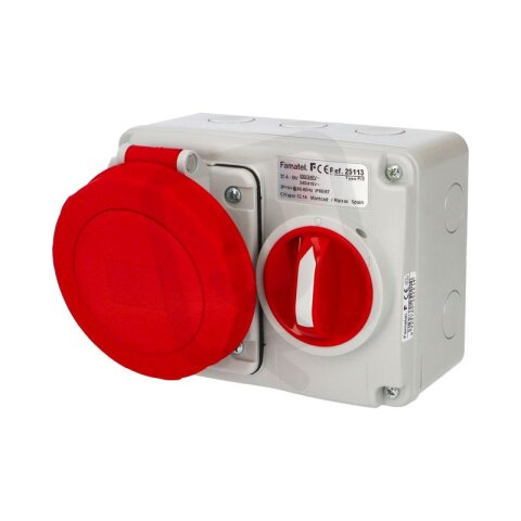 Nástěnná zásuvka blokovaná IP67/400V/32A/5P 6h - SpeedPRO FAMATEL 25113
