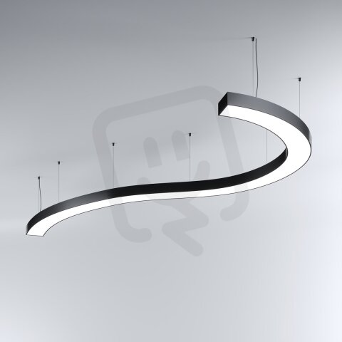 LED Svítidlo MI-SNAKE-01, 109W, 3000K, bez trafa, 24VDC, IP20, černá