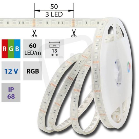 LED pásek SMD5050 RGB, 60LED/m, IP68, 5m 14,4W MCLED ML-123.615.60.0