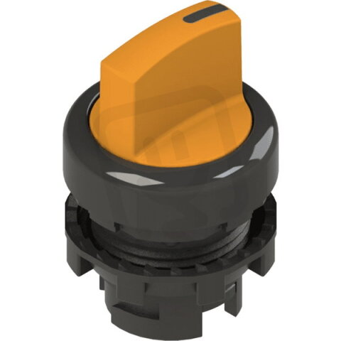 Přepínač krátká páka, d22mm, 3, Oranžová, plast, černá, IP67 E21SE13GCE81AB