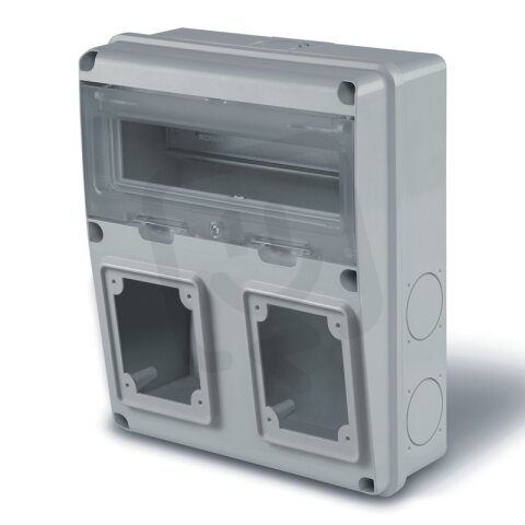 Prázdná zásuvková skříň ENERBOX 2-6 otvorů (zás.2x 63A/5p) 11DIN SCAME 633.2025