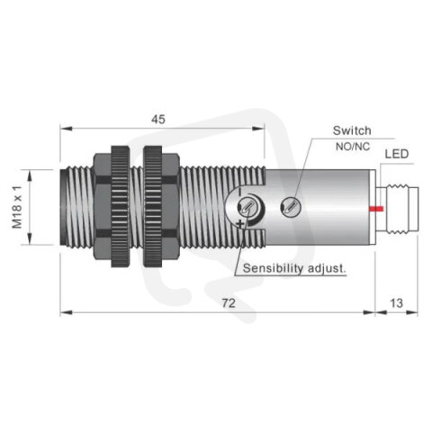 Optoelektronický senzor d18 mm AECO FT18-ABR H