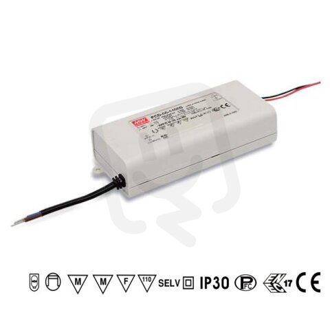 Napájecí zdroj pro LED 60W 500mA MEAN WELL PCD-60-500B