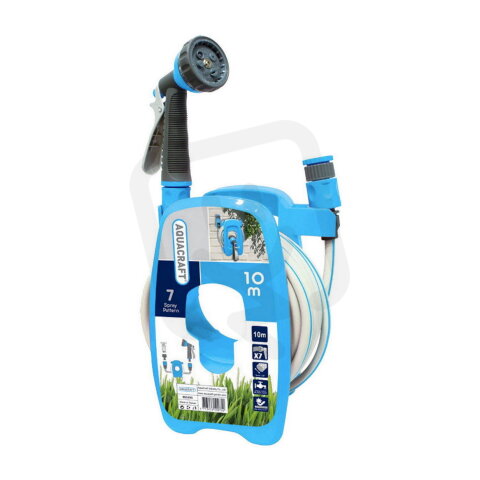 Naviják na hadici 3/8'' (10 m) + pistole + spojky AQUACRAFT SK990490