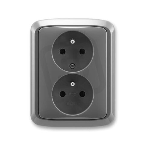 Dvojzásuvka ABB TANGO CZ1x2 16A 250V, kouřová šedá BLISTR 5512A-2349 S2W