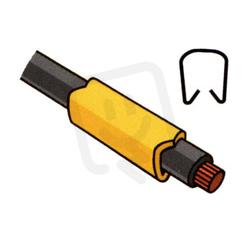 Návlečka žlutá na vodič 4,0-5mm (průřez 3,0-4mm2) délka 6mm, bez potisku PC 30/6