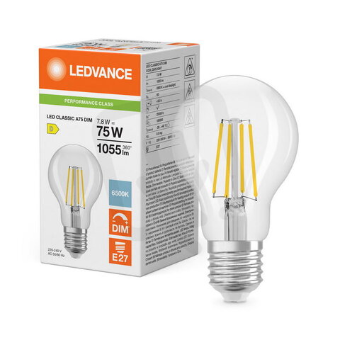 Světelný zdroj LED CLASSIC A DIM P 7.8W 865 Clear E27 LEDVANCE 4099854777073