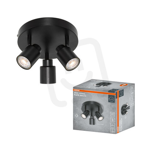 LED SPOT PRIMAL BLACK 3XGU10 PLATE BLACK OSRAM 4099854587382