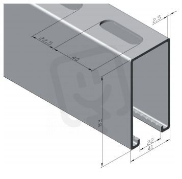 Nosník ST 41x82x6000mm 2.5, pozink, (2*41x41) (montovaný) KOŇAŘÍK 32714170
