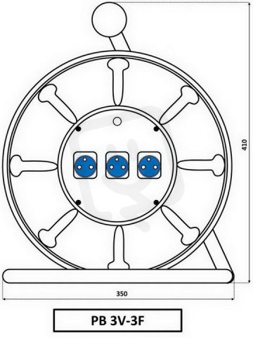 SEZ-CZ PB 3V-3F/35m Prodlužovací přívod 3x230V s kabelem 35m