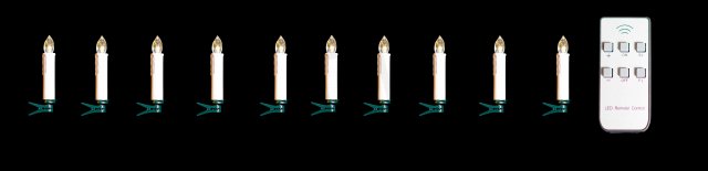 Vánoční dekorace svíčky 10LED, dálkový ovladač