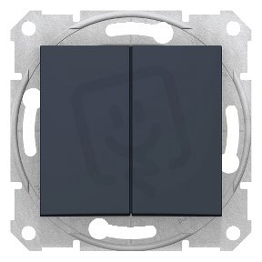 Sedna Ovládač dvojitý tlačítkový, 10A, Graphite SCHNEIDER SDN1100170