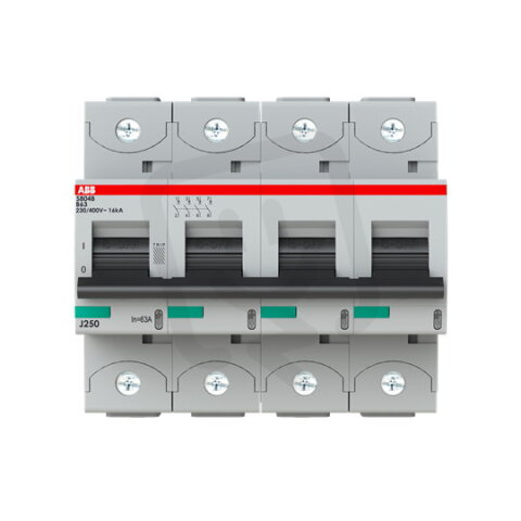 S804B-B63 jistič 4P char. B 63A s klecovou svorkou 16kA ABB 2CCS814001R0635
