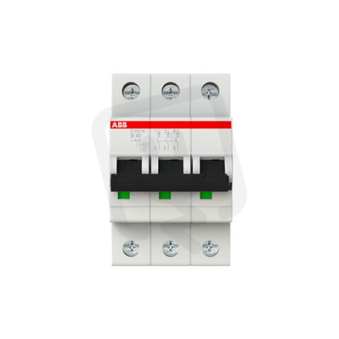 S203M-B40 3 fázový jistič 40 A char. B 10kA ABB 2CDS273001R0405