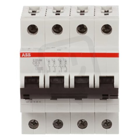 S204M-C63 4 fázový jistič 63 A char. C 10kA ABB 2CDS274001R0634