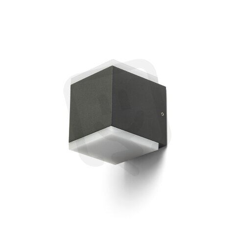 TIRAS II nástěnná antracitová mléčný akryl 230V LED 2x6W IP54 3000K RENDL R13569