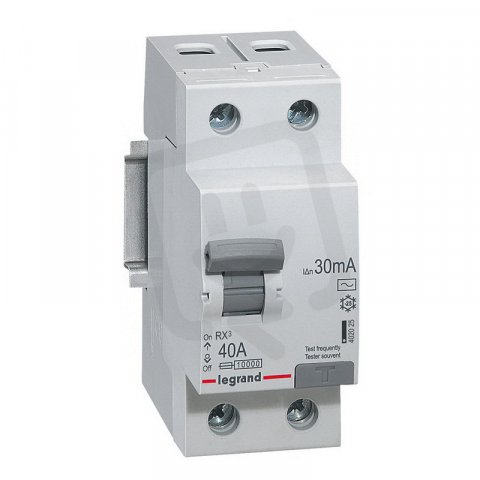 RX3 PROUDOVÝ CHRÁNIČ, 2 PÓLOVÝ, 40A 30MA, TYP AC LEGRAND 402025